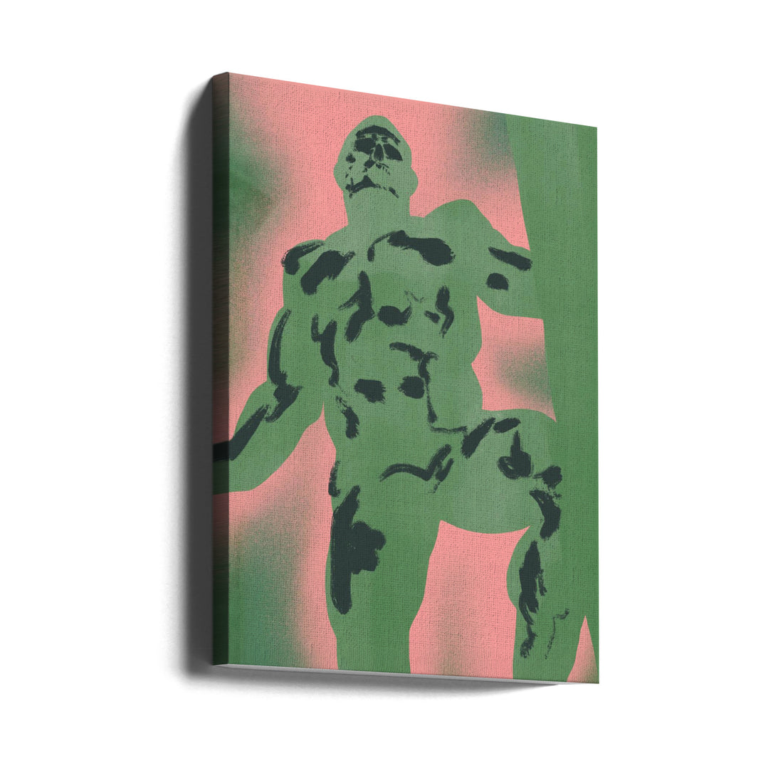 Green Titan by Little Dean | Retro Futuristic Illustration, Large Canvas Wall Art Print | Artsy Earth