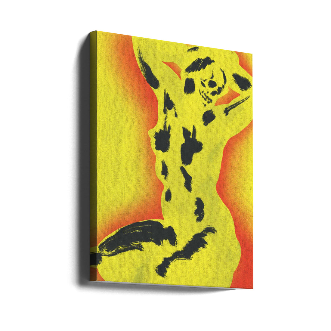 Yellow Skull Nude by Little Dean | Spooky Fine Art Nude, Large Canvas Wall Art Print | Artsy Earth