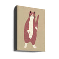 Brown and white cat by Little Dean | Cute Cat Illustration, Large Canvas Wall Art Print | Artsy Earth