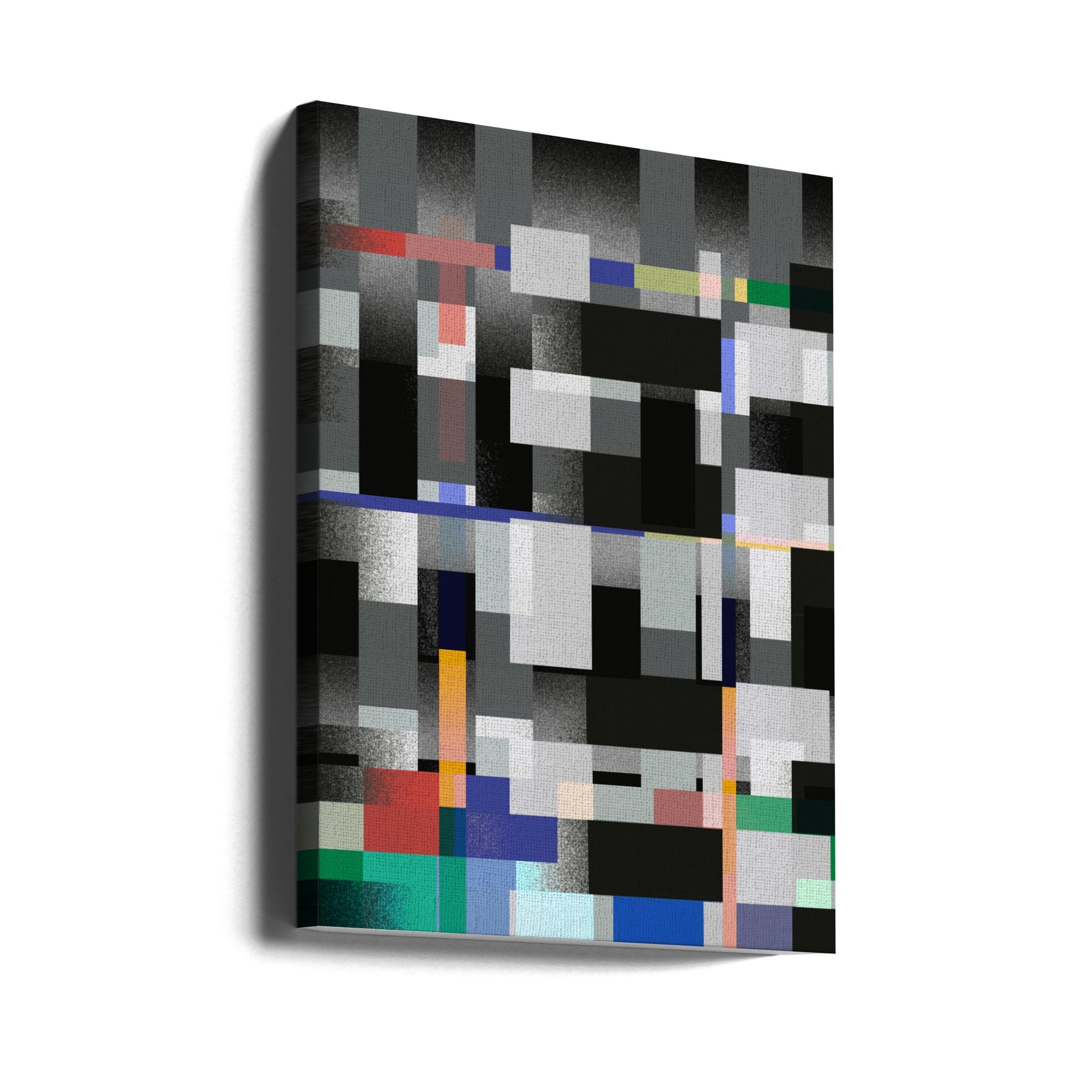 Glitch Abstract Artwork by Little Dean | Geometric Glitch Pattern, Large Canvas Wall Art Print | Artsy Earth