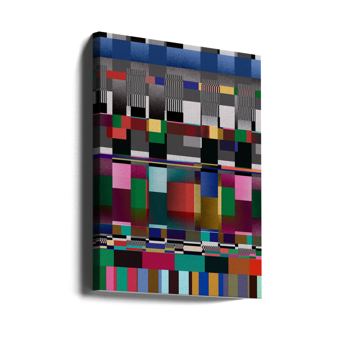 Glitch Abstract Artwork by Little Dean | Colorful Glitch Pattern, Large Canvas Wall Art Print | Artsy Earth