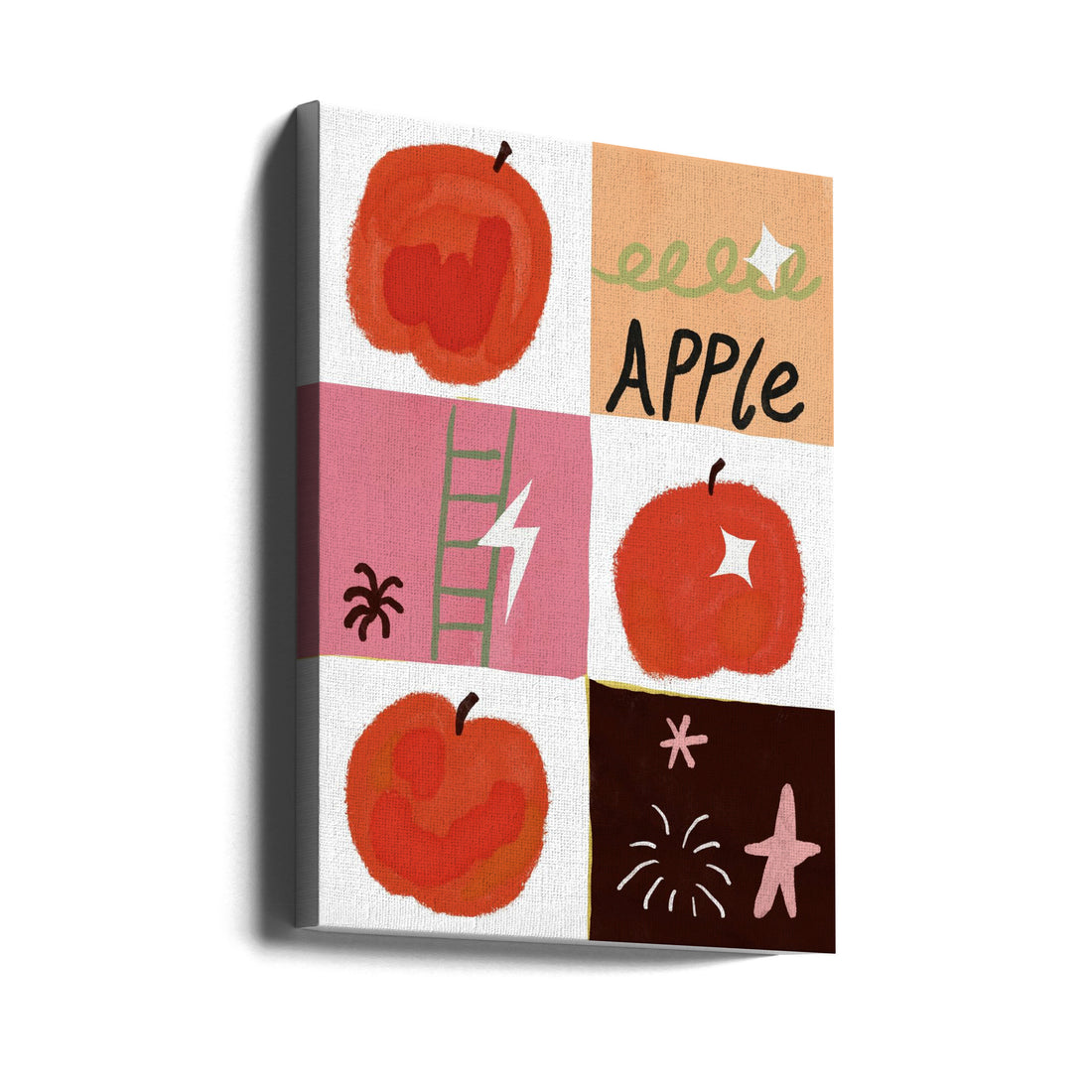 Apple poster by Little Dean | Fruit Food Illustration, Large Canvas Wall Art Print | Artsy Earth