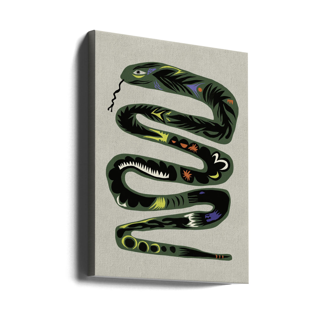 Season of the Snake by Little Dean | Snake Reptile Illustration, Large Canvas Wall Art Print | Artsy Earth