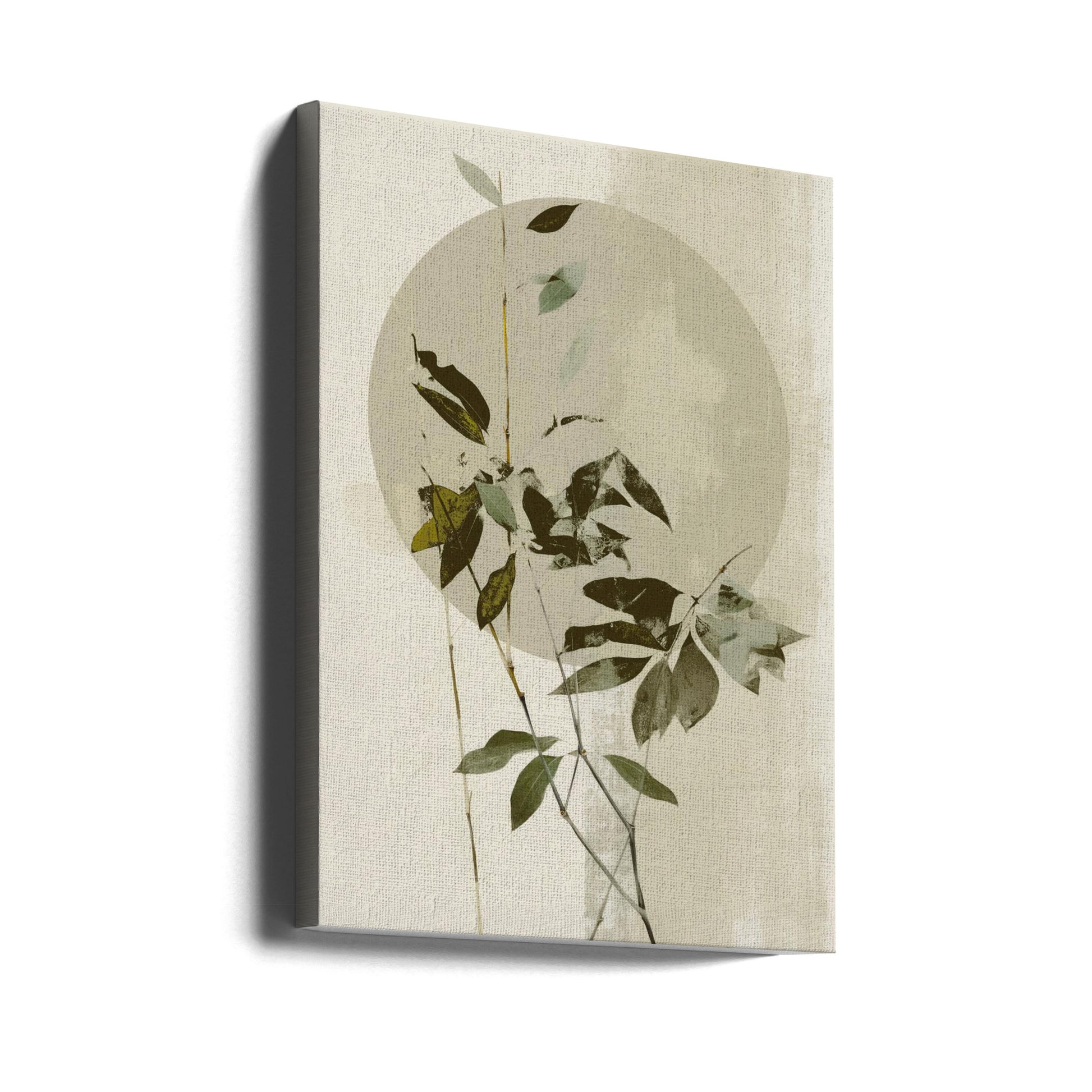 Green Twig No 3 by Treechild | Abstract Green Leaves, Large Canvas Wall Art Print | Artsy Earth