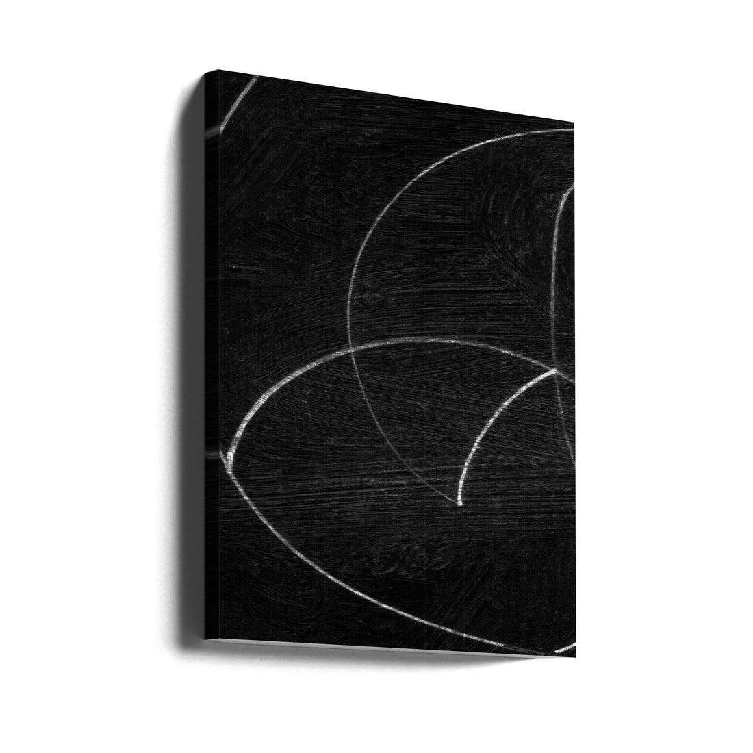 Black Abstract Art by Dan Hobday | Minimal Brush Strokes, Large Canvas Wall Art Print | Artsy Earth