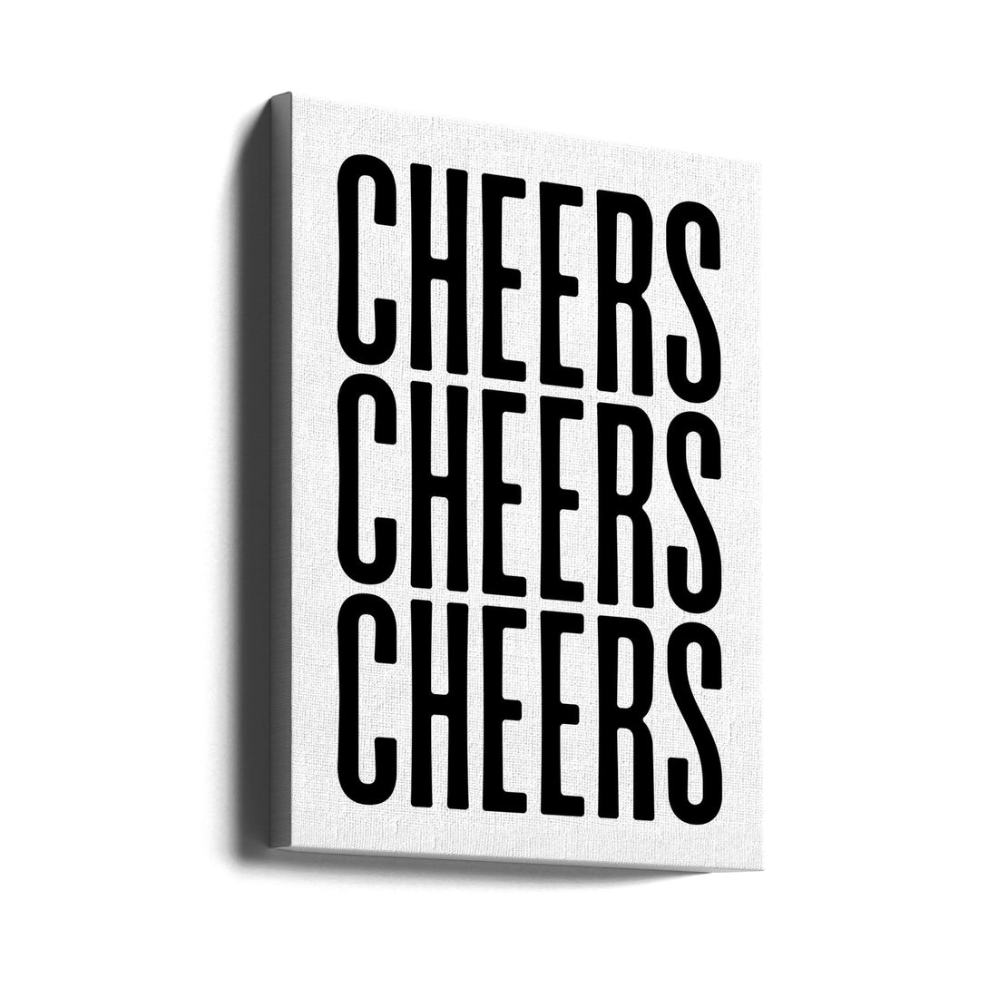 Cheers Typography by Athene Fritsch | Black And White Bar Quote, Large Canvas Wall Art Print | Artsy Earth