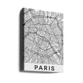 Paris White Map by Studiosix | Vintage Monochrome Map, Large Canvas Wall Art Print | Artsy Earth