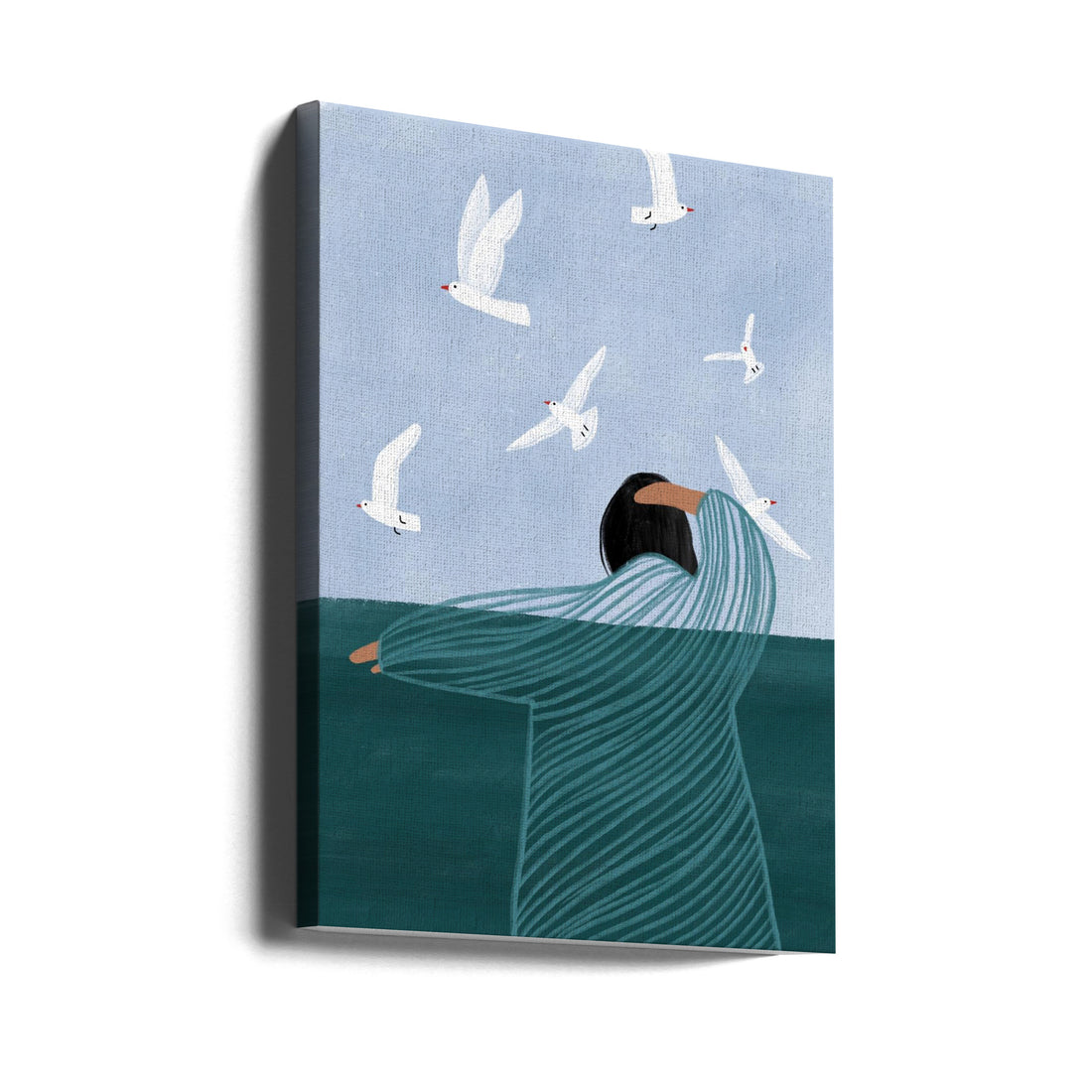 Seaside Birds by Bea Müller | Ocean Animal Illustration, Large Canvas Wall Art Print | Artsy Earth