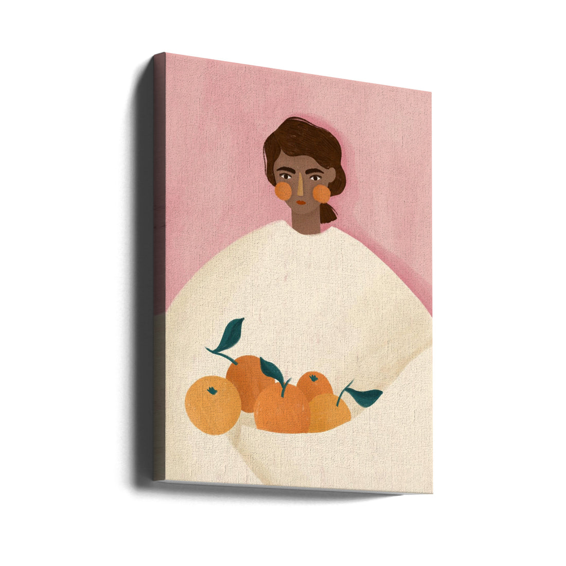 The Woman With the Oranges by Bea Müller | Figurative Portrait Illustration, Large Canvas Wall Art Print | Artsy Earth