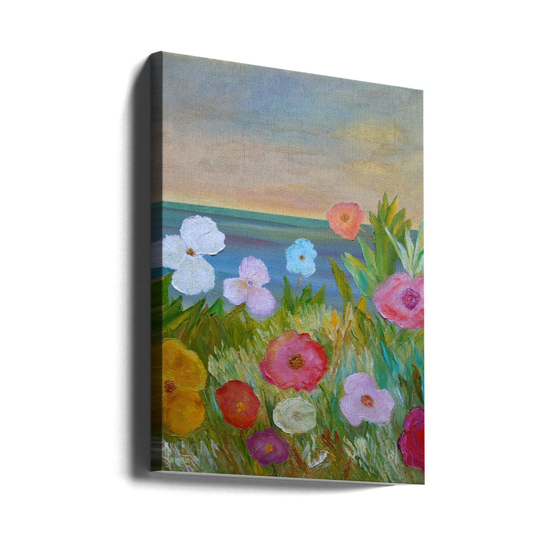 Blossoming Shore by Angeles M. Pomata | Floral Landscape Painting, Large Canvas Wall Art Print | Artsy Earth