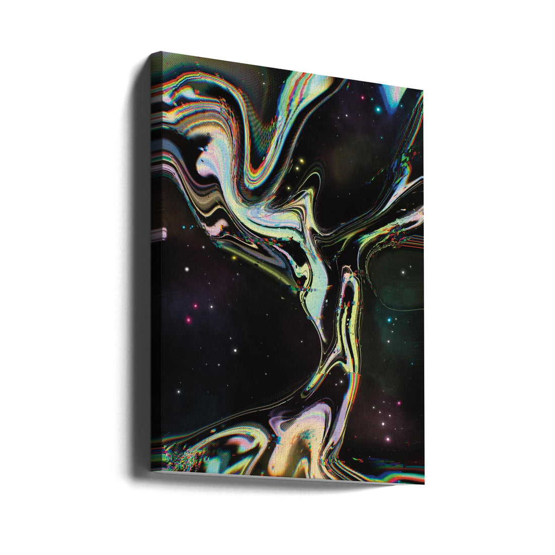 Glitch Space Nebula by Amy Louise Baker | Retro Futuristic Galaxy, Large Canvas Wall Art Print | Artsy Earth