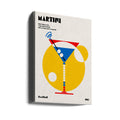 Martini Bauhaus Cocktail by Retrodrome | Geometric Cocktail Illustration, Large Canvas Wall Art Print | Artsy Earth