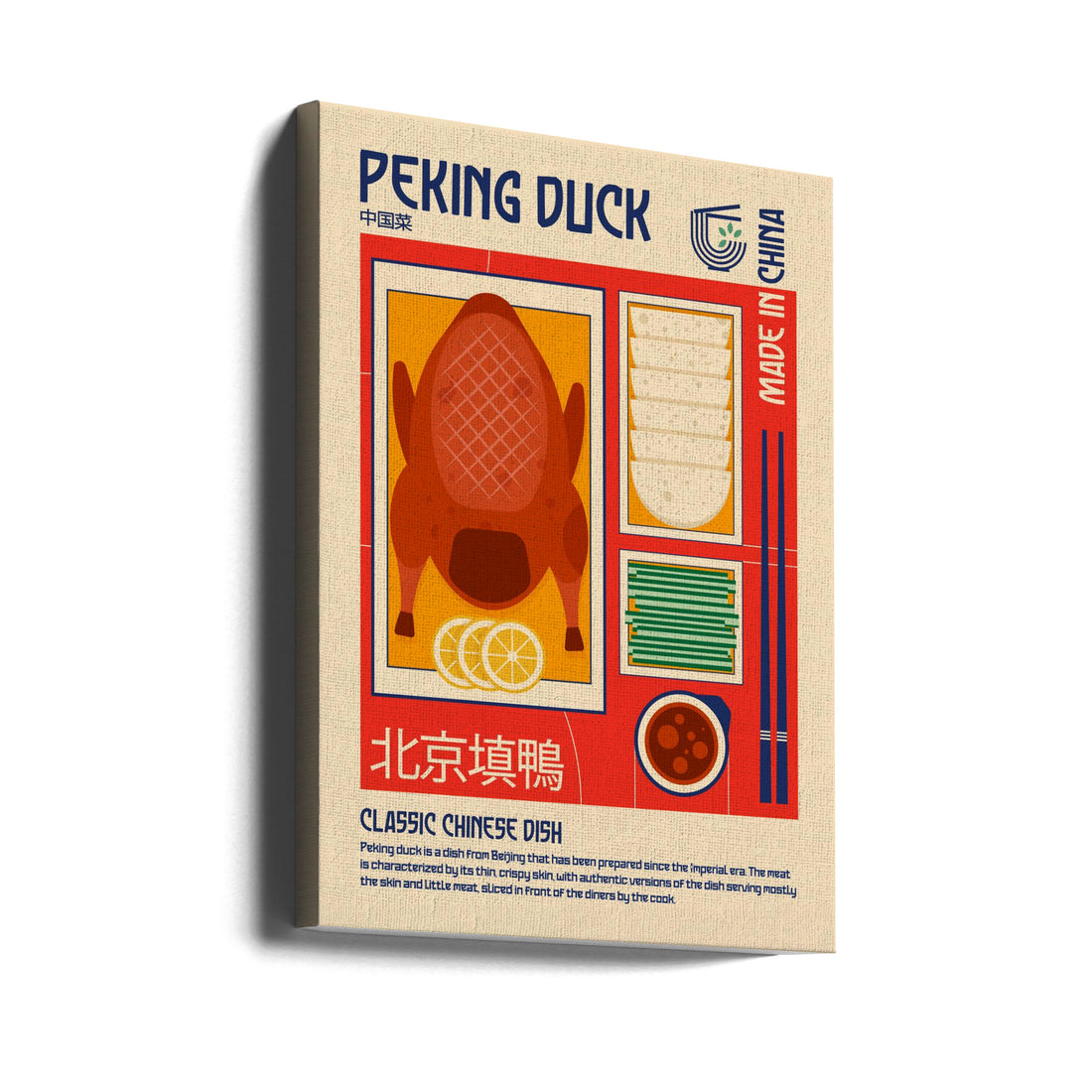 Peking Duck Print by Retrodrome | Asian Food Illustration, Large Canvas Wall Art Print | Artsy Earth