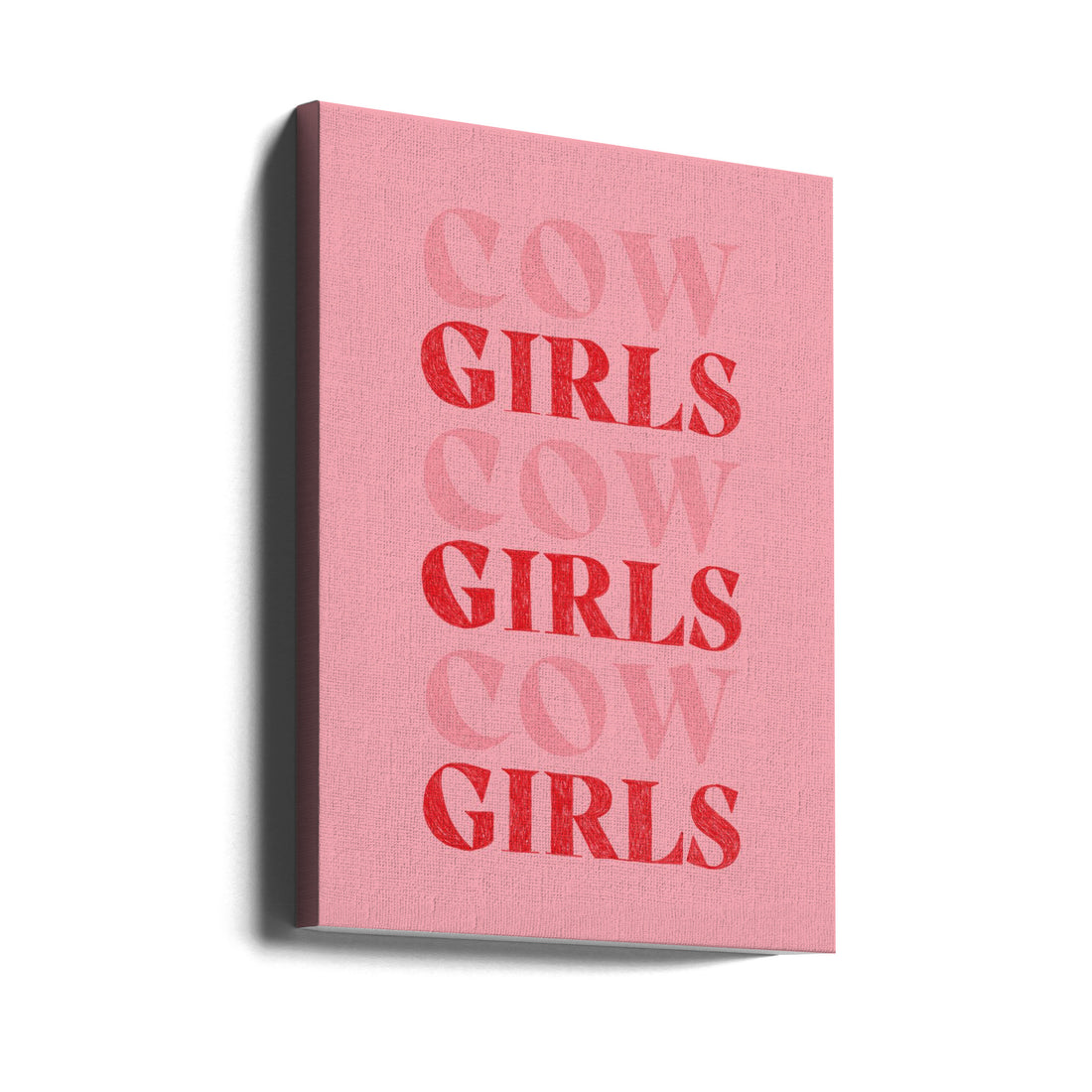 Cow Girls Girls Girls by Anyone Can Yeehaw | Feminine Typography Design, Large Canvas Wall Art Print | Artsy Earth