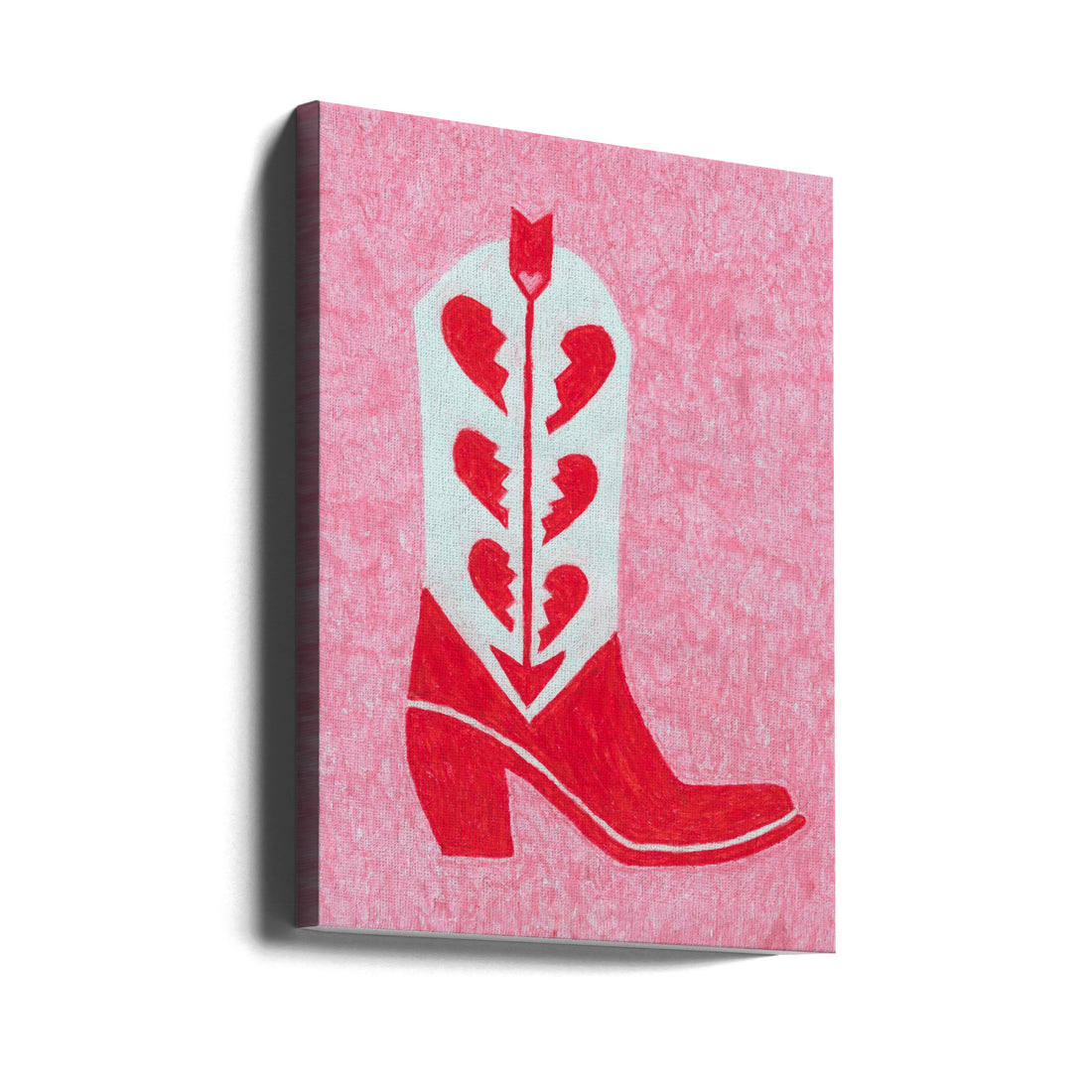 Heartbreak Heels by Anyone Can Yeehaw | Western Cowgirl Boots, Large Canvas Wall Art Print | Artsy Earth