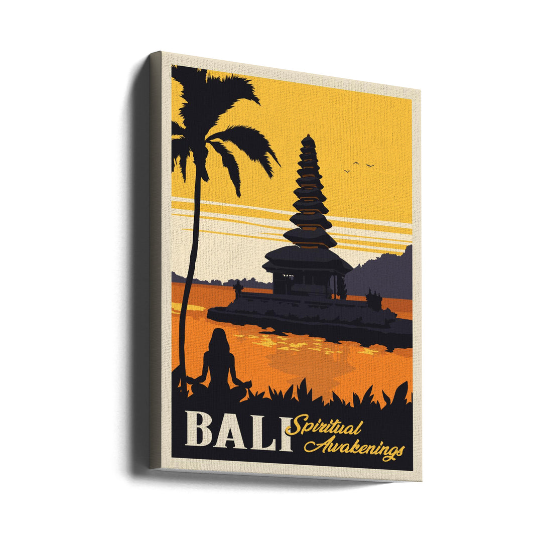 Bali Travel Print by Retrodrome | Tropical Meditation Retreat, Large Canvas Wall Art Print | Artsy Earth