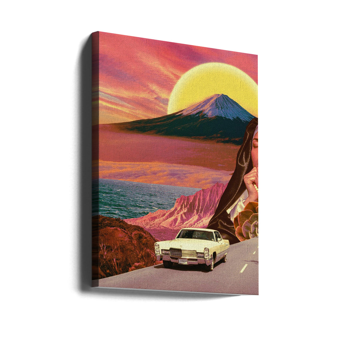 Retro Landscape Collage by Cosmozach | Surreal Mountain Travel, Large Canvas Wall Art Print | Artsy Earth