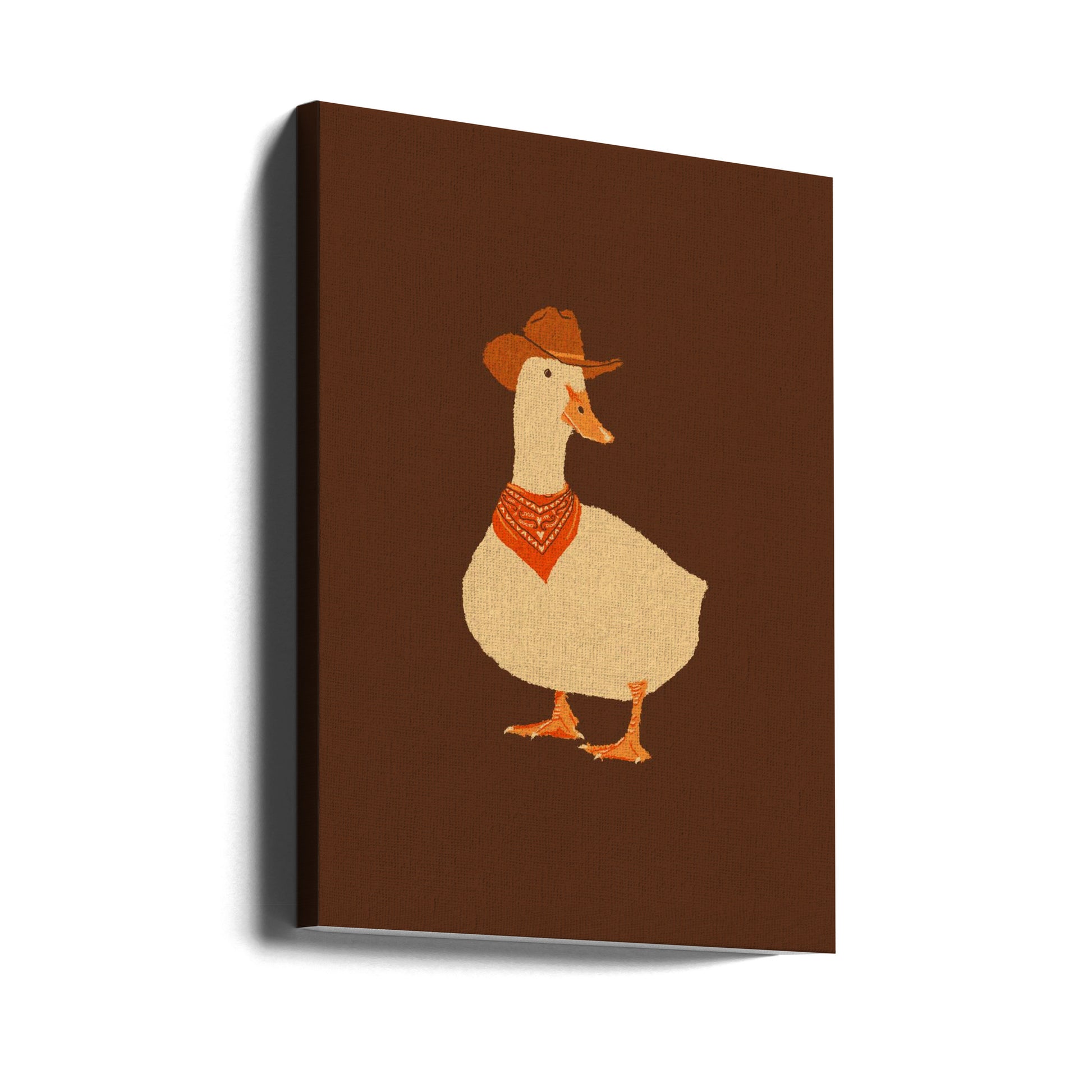 Bo the Cowboy Duck by Anyone Can Yeehaw | Western Farm Animal, Large Canvas Wall Art Print | Artsy Earth