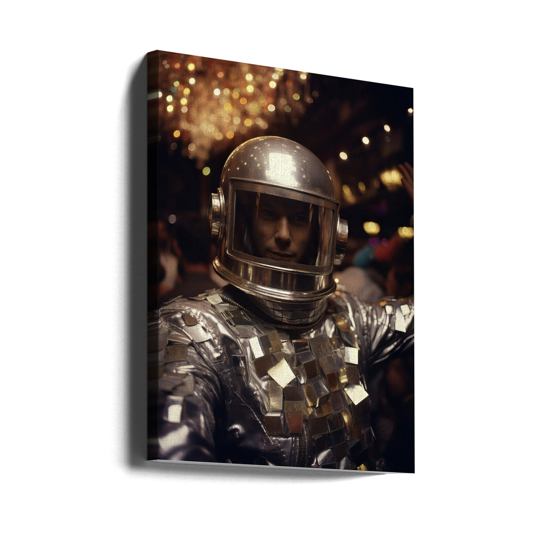 Disco Astronaut by Bilge Paksoylu | Space Party Lights, Large Canvas Wall Art Print | Artsy Earth