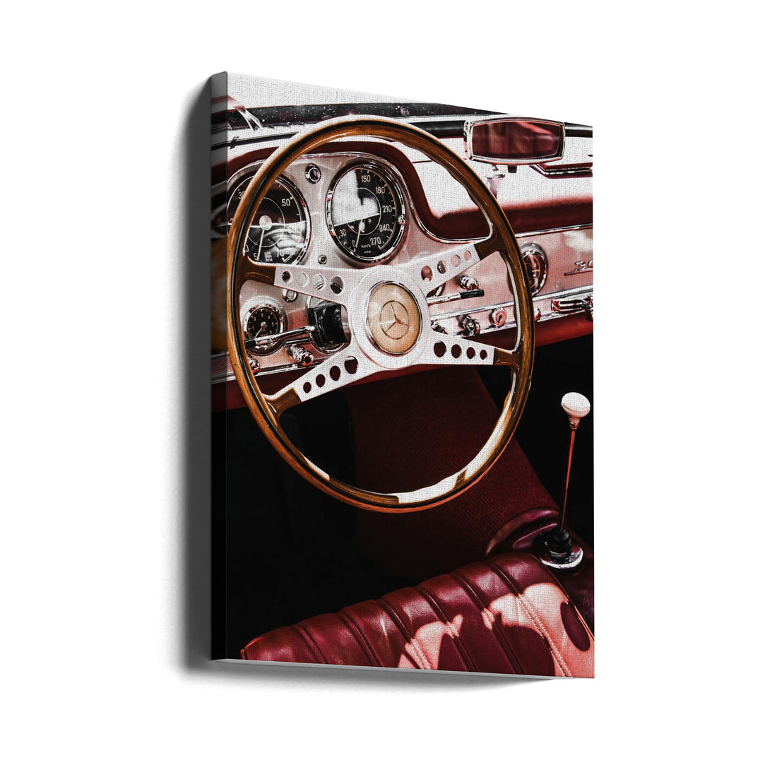 Vintage Car by Magda Izzard | Classic Red Car, Large Canvas Wall Art Print | Artsy Earth