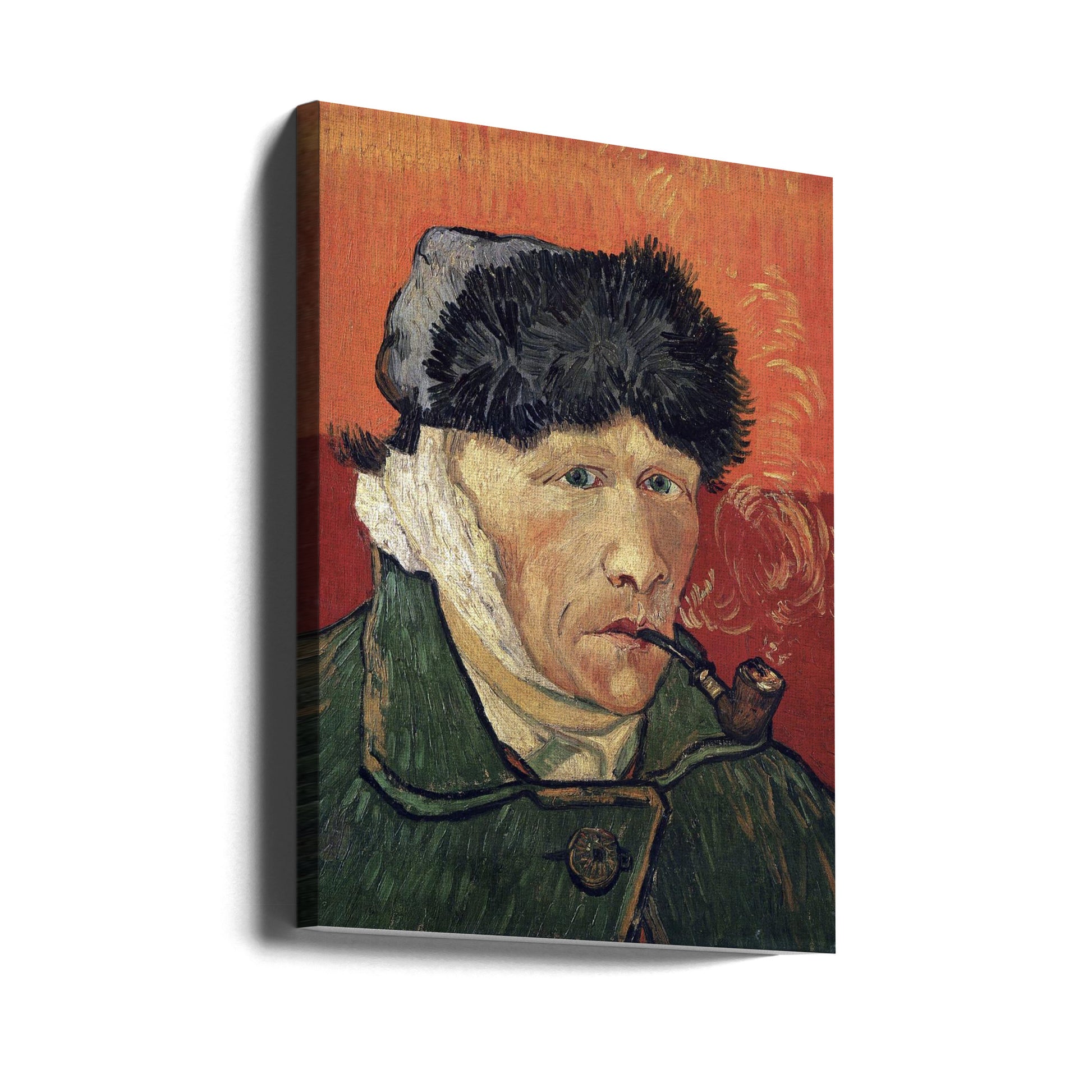 Self Portrait Bandaged Ear by Vincent Van Gogh | Classic Master Portrait, Large Canvas Wall Art Print | Artsy Earth