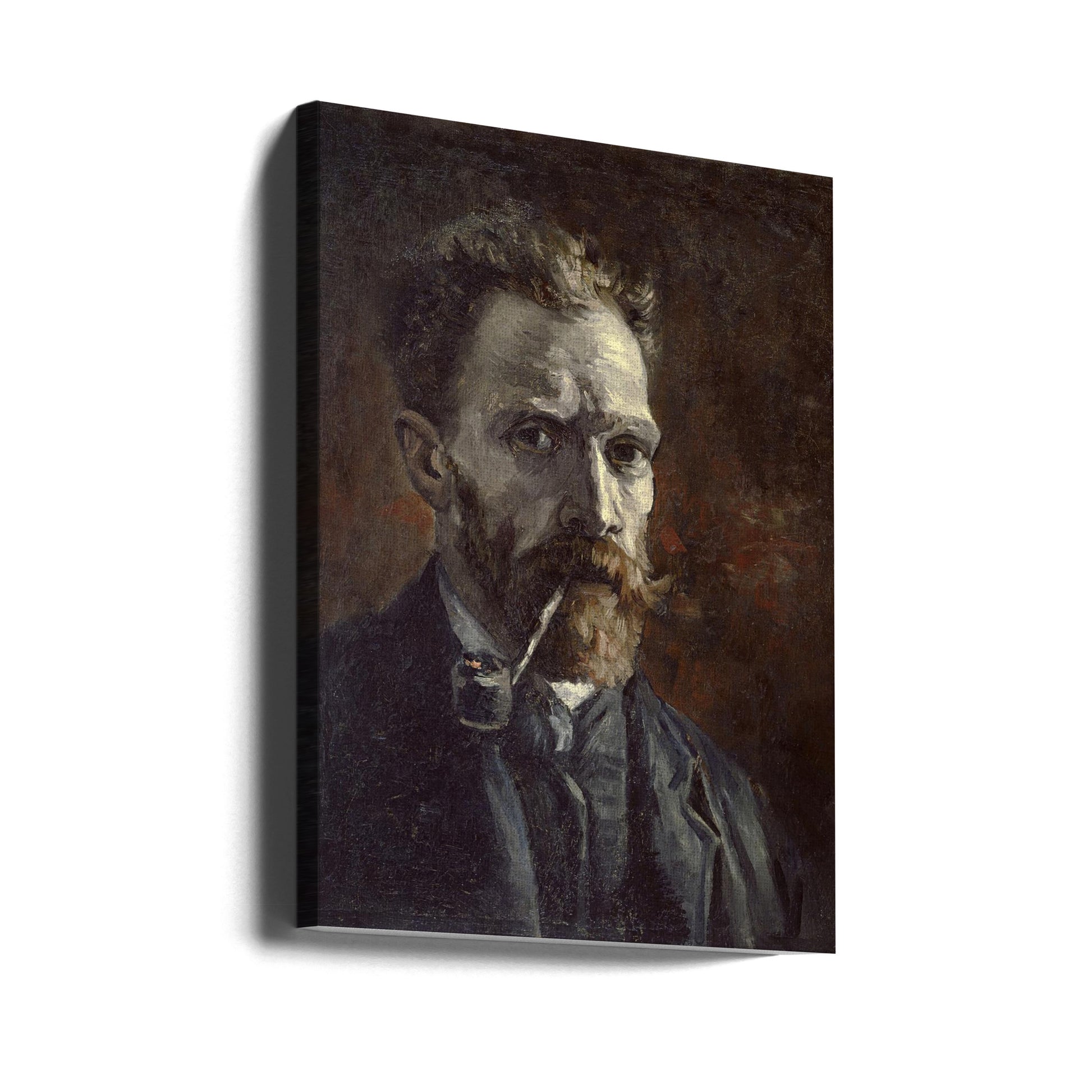 Self Portrait With Pipe by Vincent Van Gogh | Classic Master Portrait, Large Canvas Wall Art Print | Artsy Earth