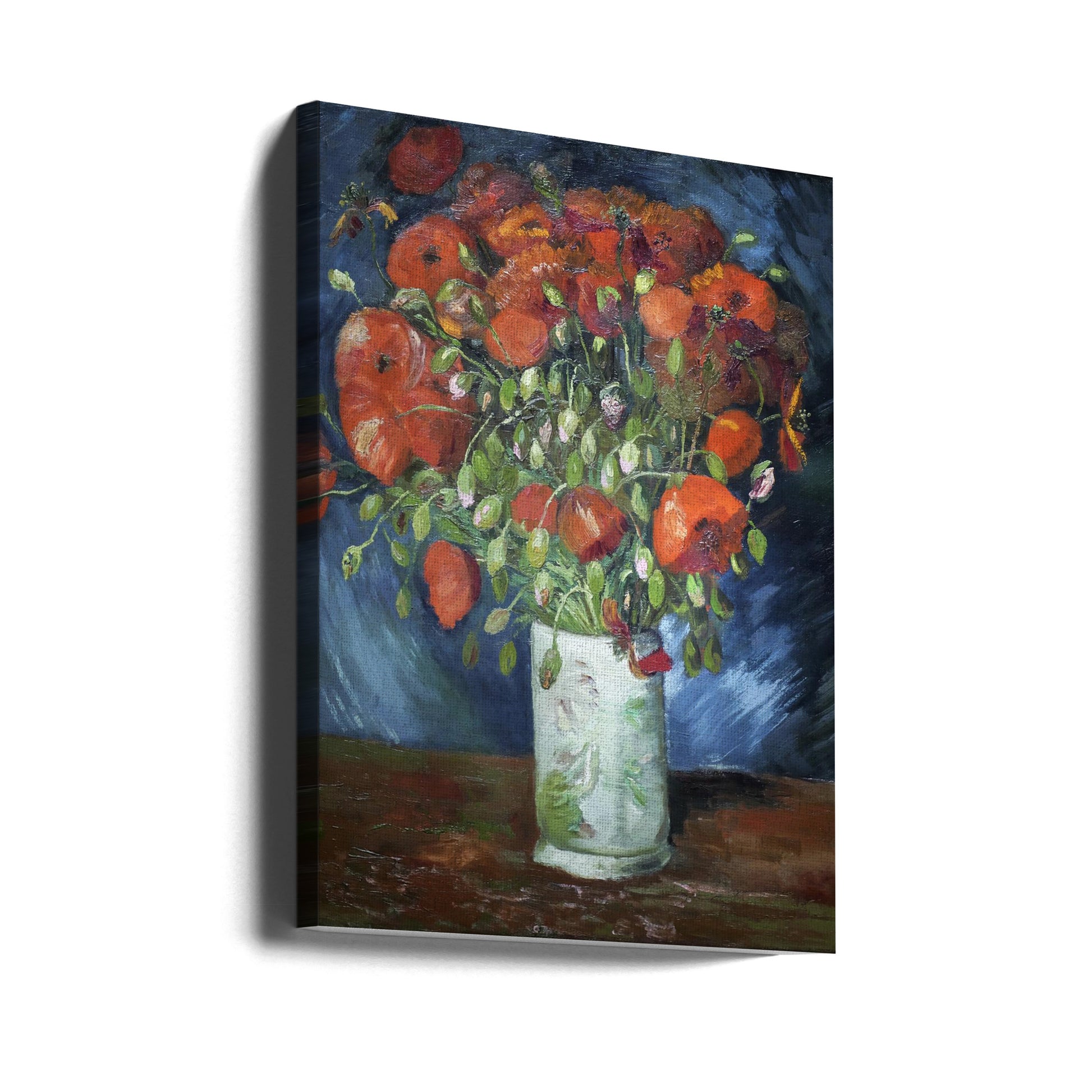 Vase With Poppies by Vincent Van Gogh | Classic Floral Painting, Large Canvas Wall Art Print | Artsy Earth