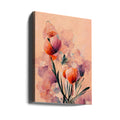 Abstract Coral Flowers by Treechild | Floral Pastel Illustration, Large Canvas Wall Art Print | Artsy Earth