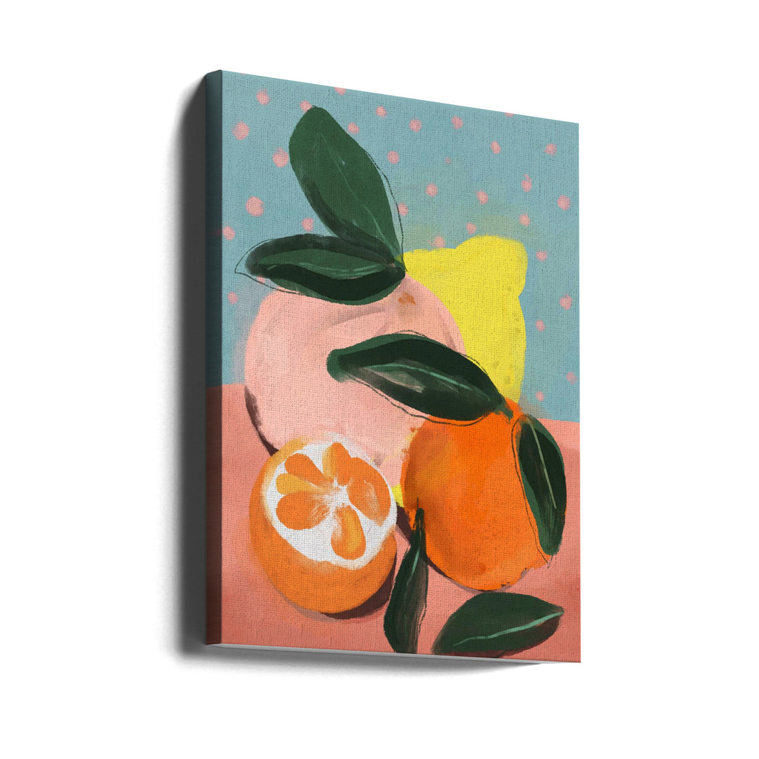 Fruity Summer by Treechild | Fresh Citrus Fruits, Large Canvas Wall Art Print | Artsy Earth