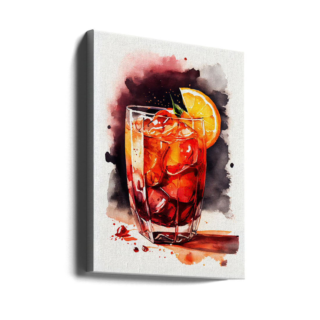 Drinks Cocktail by Justyna Jaszke | Watercolor Cocktail Illustration, Large Canvas Wall Art Print | Artsy Earth