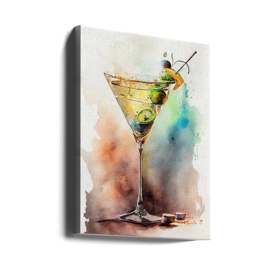 Drinks Cocktail by Justyna Jaszke | Watercolor Cocktail Illustration, Large Canvas Wall Art Print | Artsy Earth