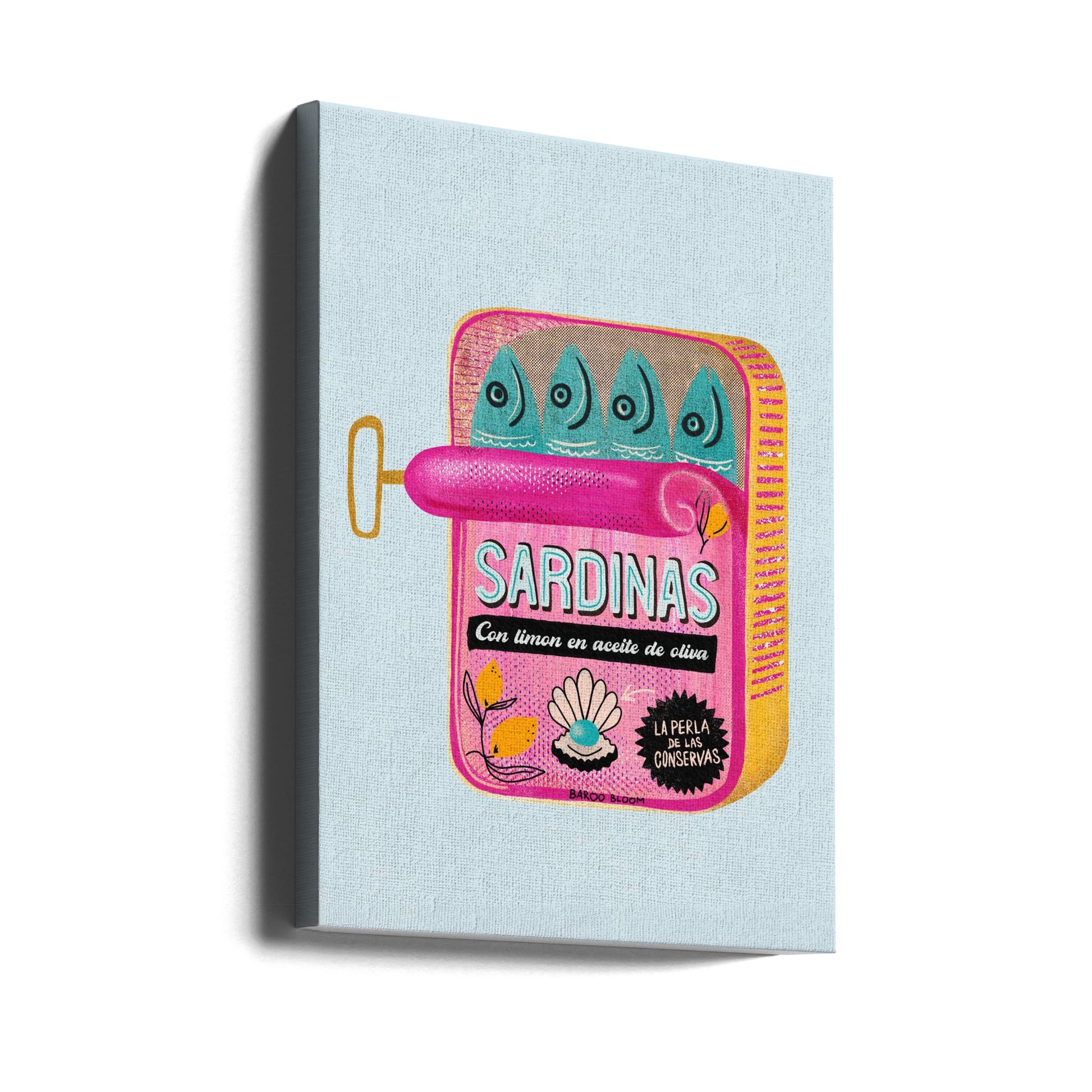 Sardines Tin Can by Baroo Bloom | Vintage Pop Art, Large Canvas Wall Art Print | Artsy Earth