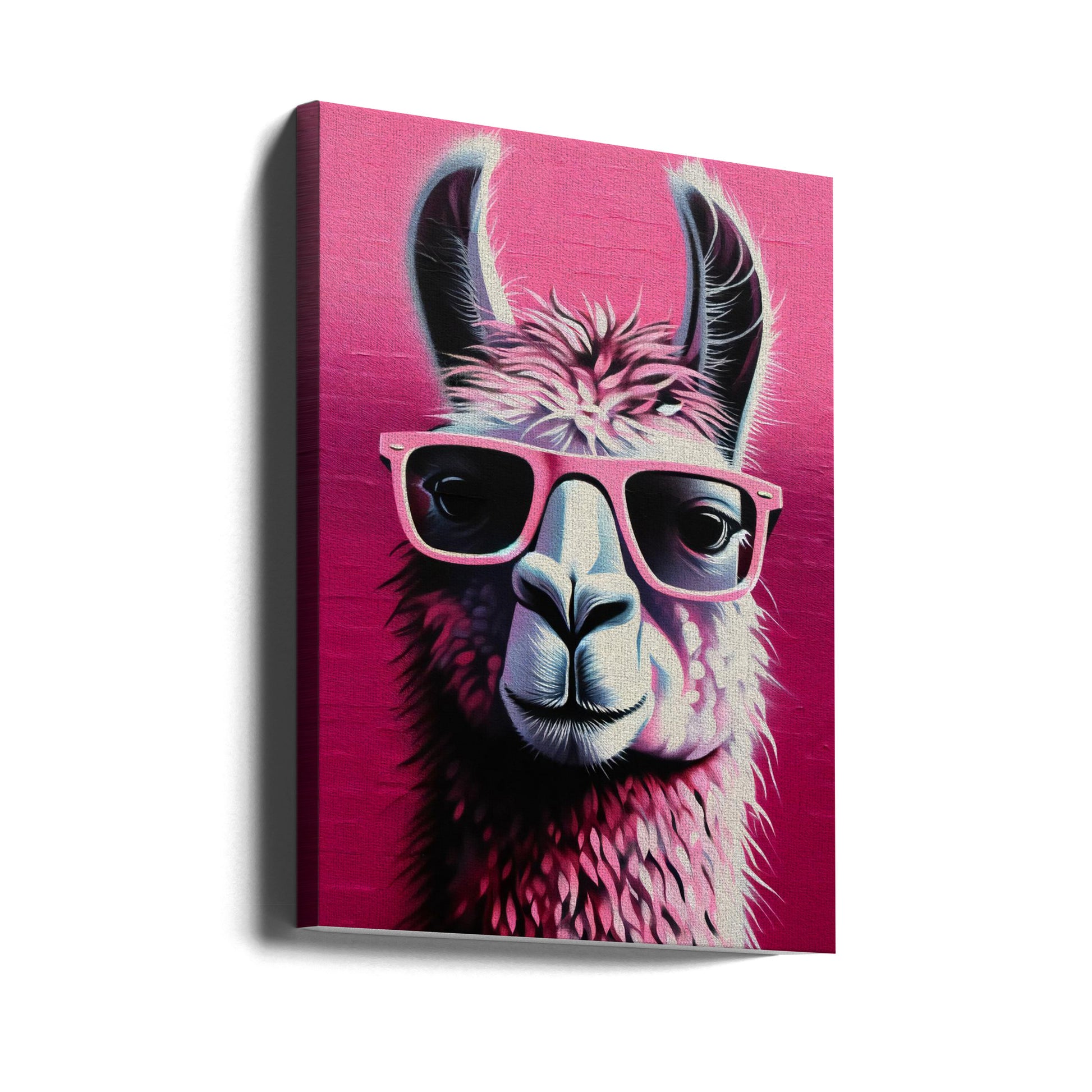 Pink Lama by Andreas Magnusson | Colorful Animal Portrait, Large Canvas Wall Art Print | Artsy Earth