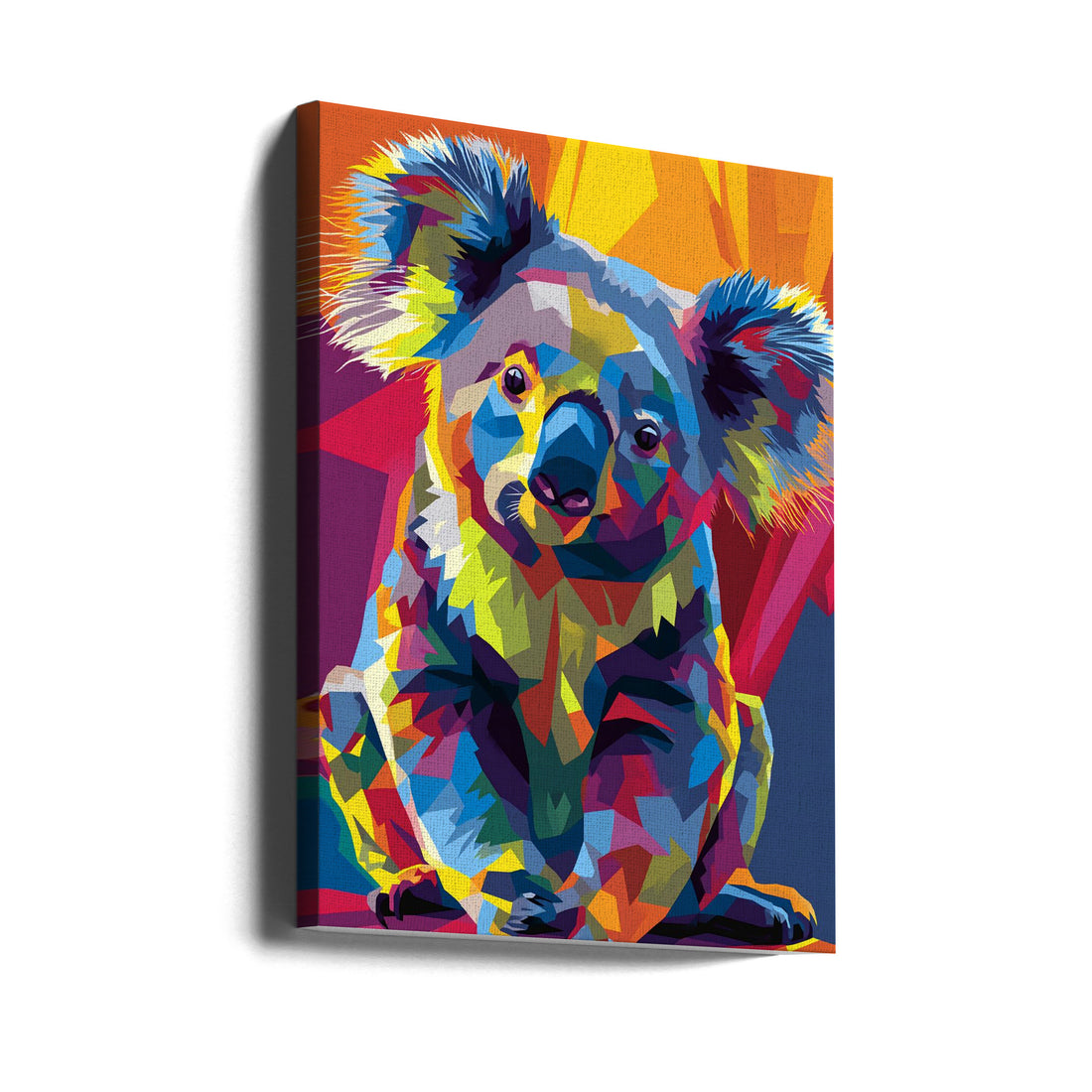 Koala WPAP by Andreas Magnusson | Colorful Animal Illustration, Large Canvas Wall Art Print | Artsy Earth