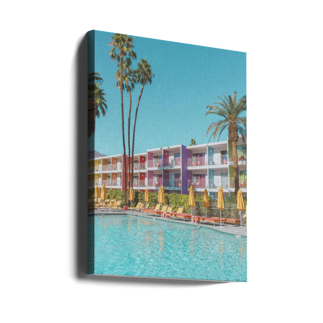 Saguaro Hotel Poolside by Tom Windeknecht | Retro Palm Springs Resort, Large Canvas Wall Art Print | Artsy Earth