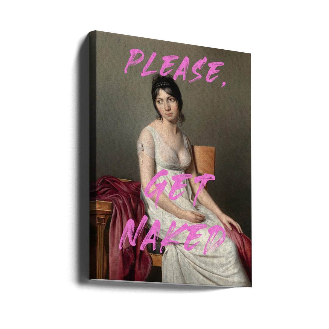 Please Get Naked by The Art Concept | Vintage Bathroom Decor, Large Canvas Wall Art Print | Artsy Earth