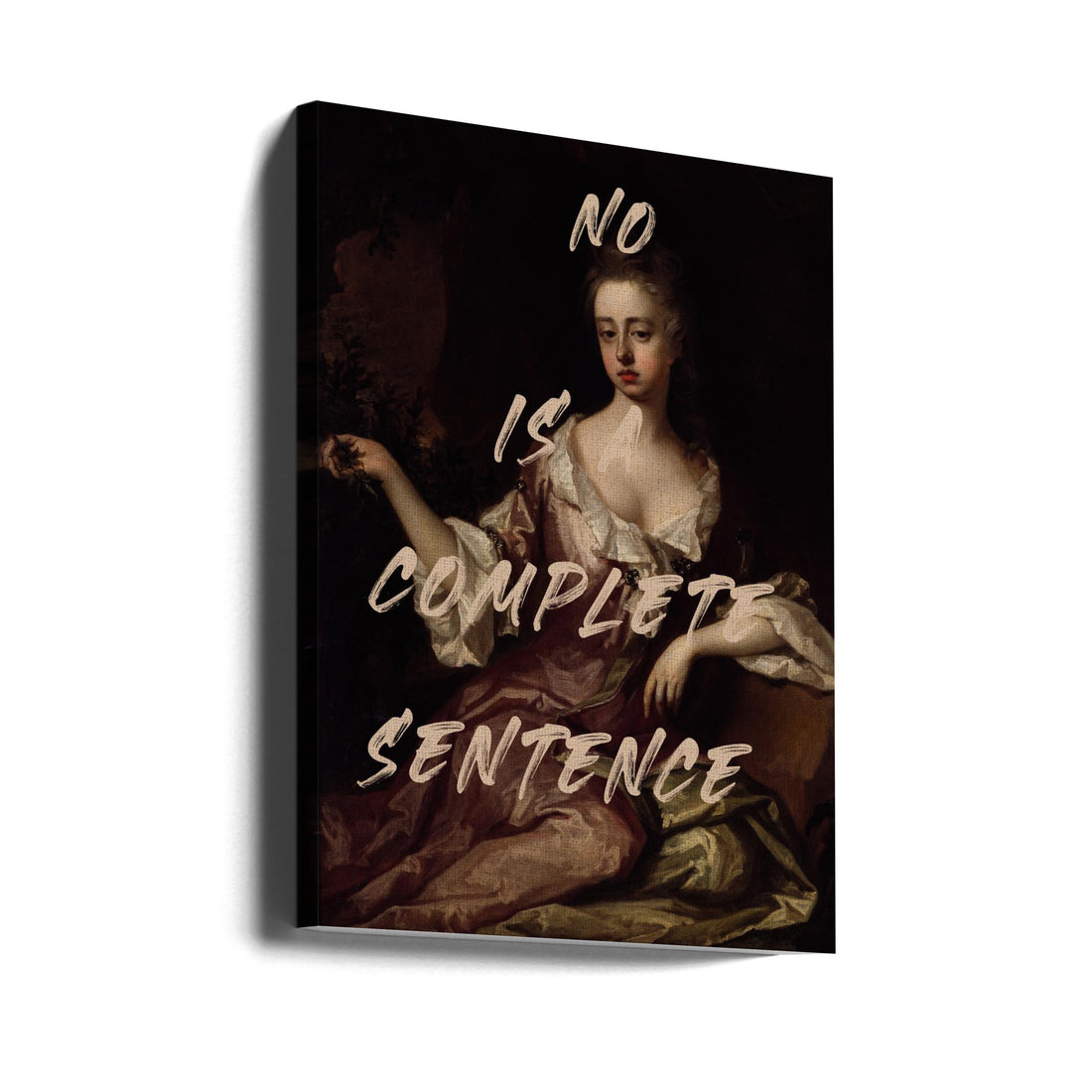 No Is Complete Sentence by The Art Concept | Vintage Feminist Typography, Large Canvas Wall Art Print | Artsy Earth