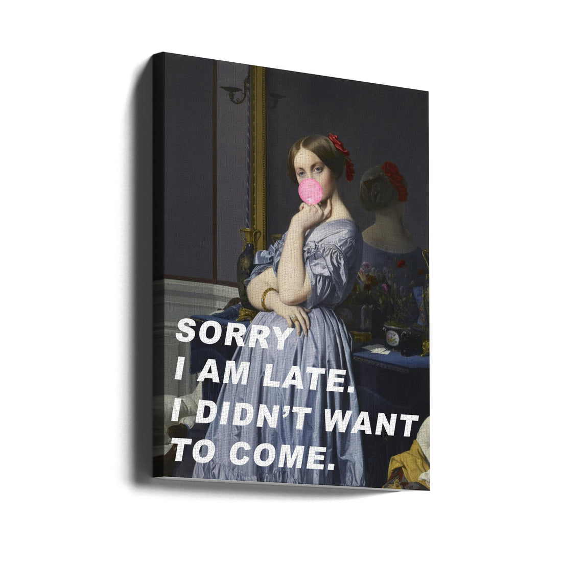 Sorry I Am Late by The Art Concept | Retro Introvert Quote, Large Canvas Wall Art Print | Artsy Earth