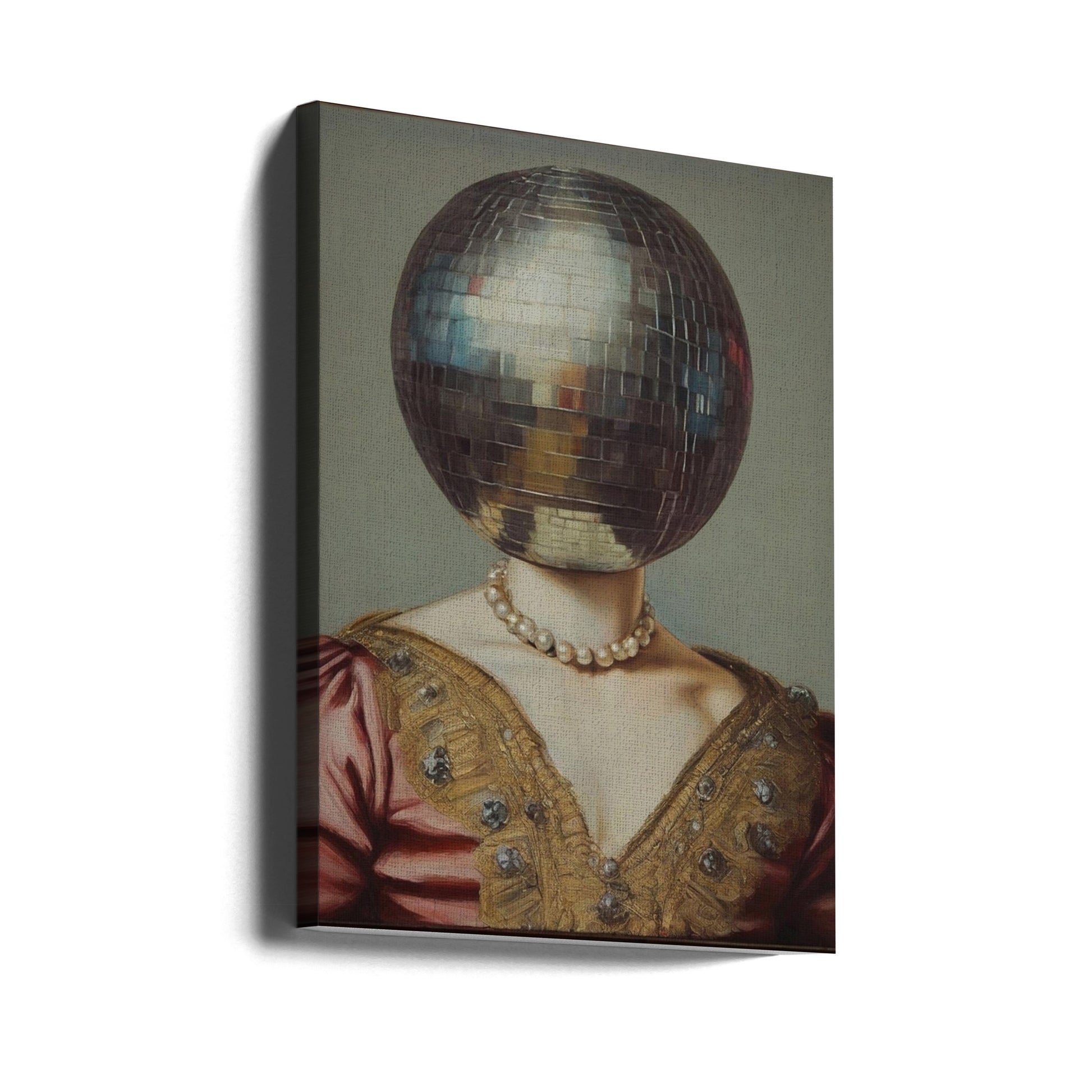 DiscoHead Queen by The Art Concept | Surreal Victorian Art, Large Canvas Wall Art Print | Artsy Earth