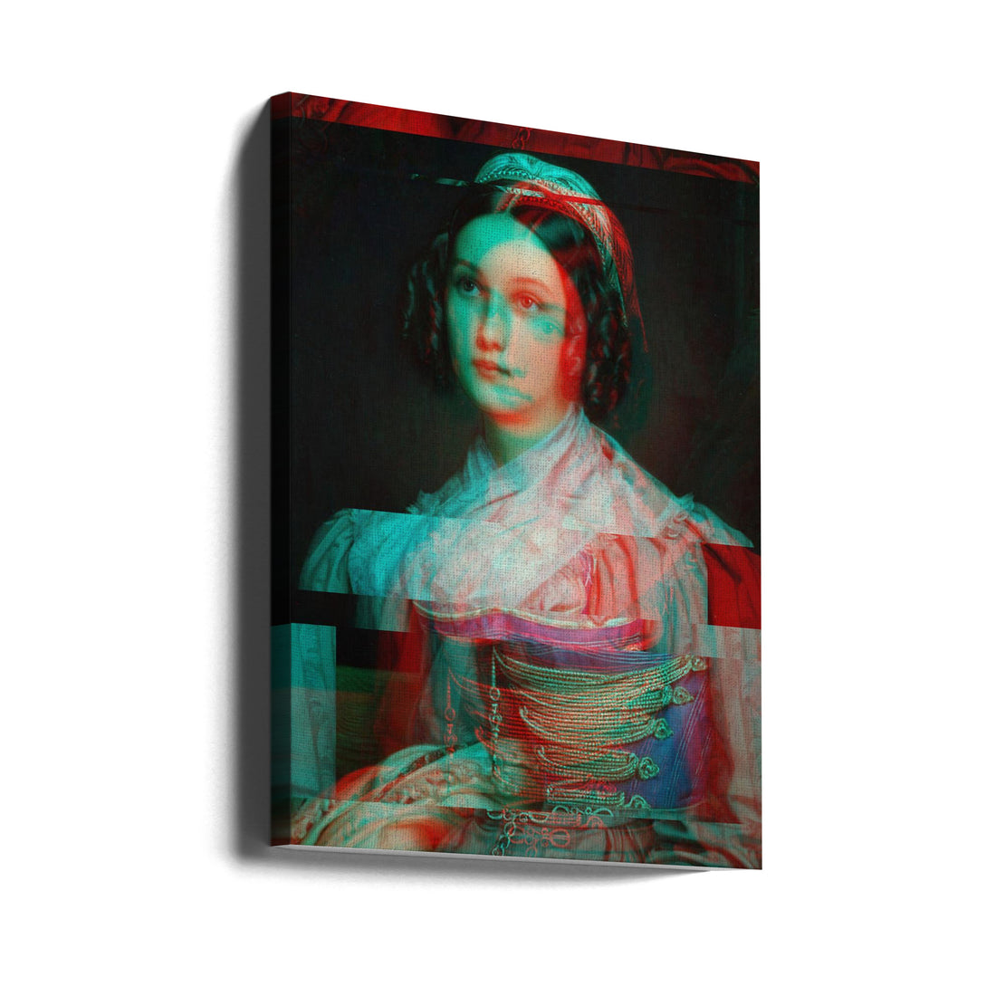 Glitched Portrait of Woman by The Art Concept | Abstract Portrait Art, Large Canvas Wall Art Print | Artsy Earth