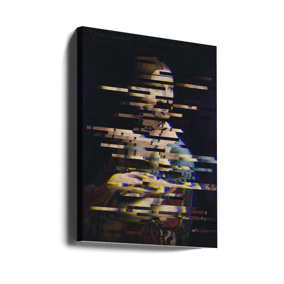 Glitched Lady with Ermine by The Art Concept | Classic Art Abstraction, Large Canvas Wall Art Print | Artsy Earth