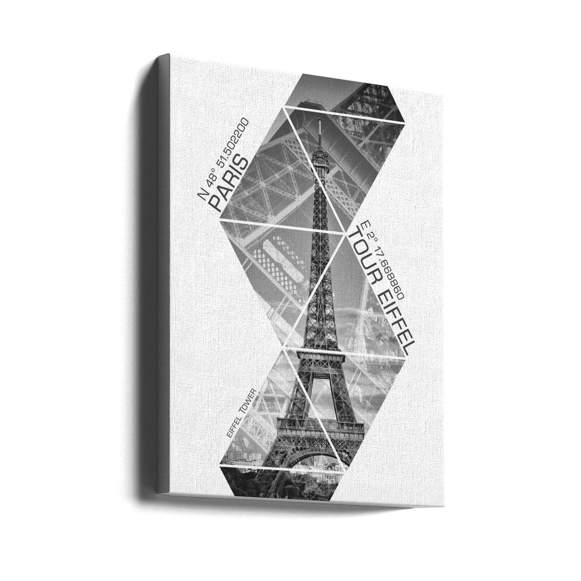 Coordinates Paris Tower by Melanie Viola | Geometric Urban Design, Large Canvas Wall Art Print | Artsy Earth