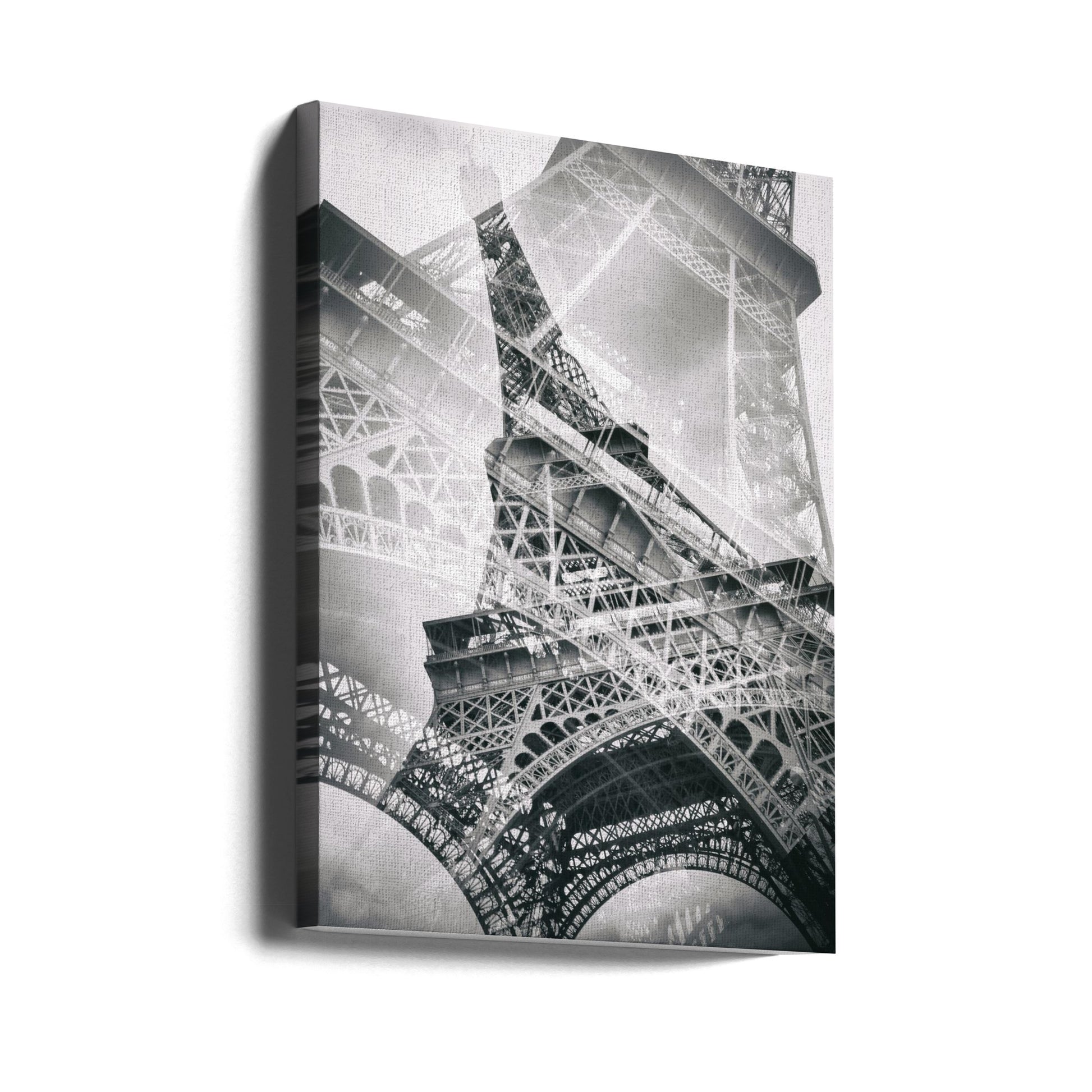 Eiffel Tower Double Exposure by Melanie Viola | Urban Architecture Landmark, Large Canvas Wall Art Print | Artsy Earth