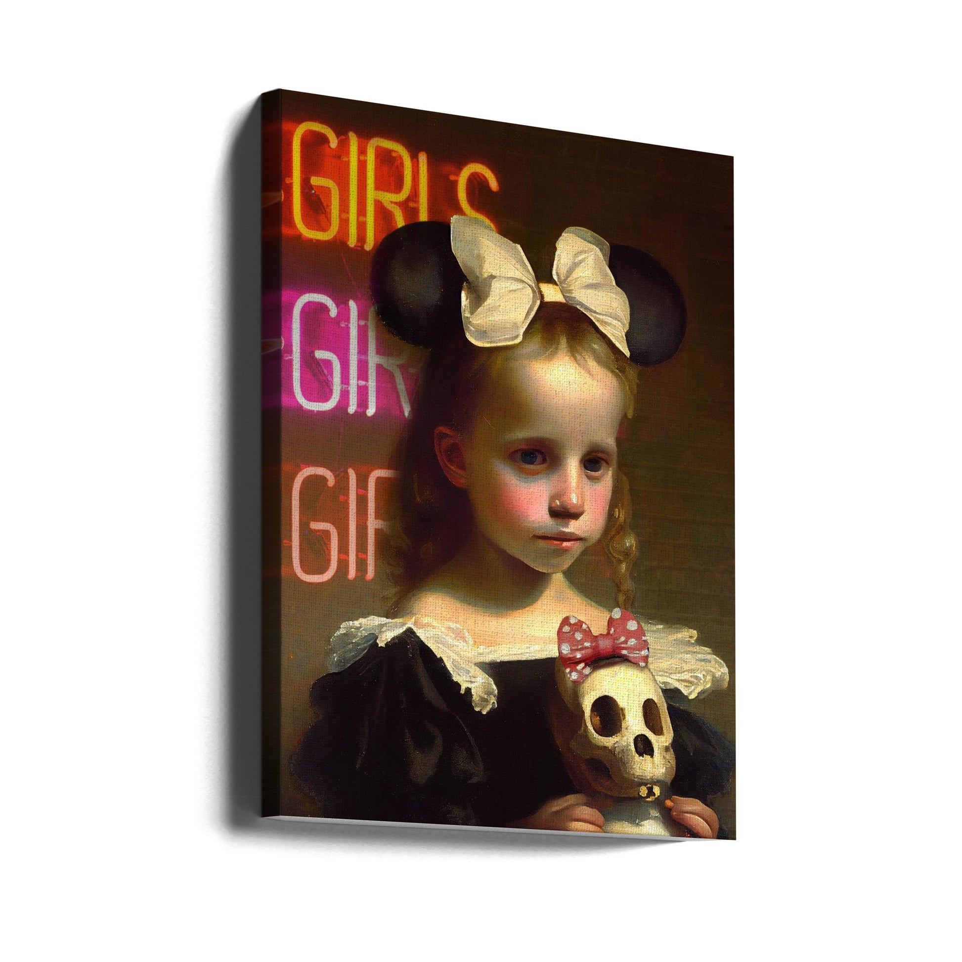 Girls Just Want To Have Fun by Dikhotomy | Gothic Doll Portrait, Large Canvas Wall Art Print | Artsy Earth