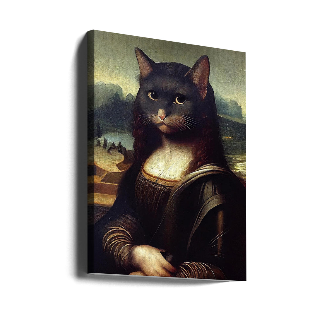 Meowlisa by Dikhotomy | Cat Portrait Parody, Large Canvas Wall Art Print | Artsy Earth