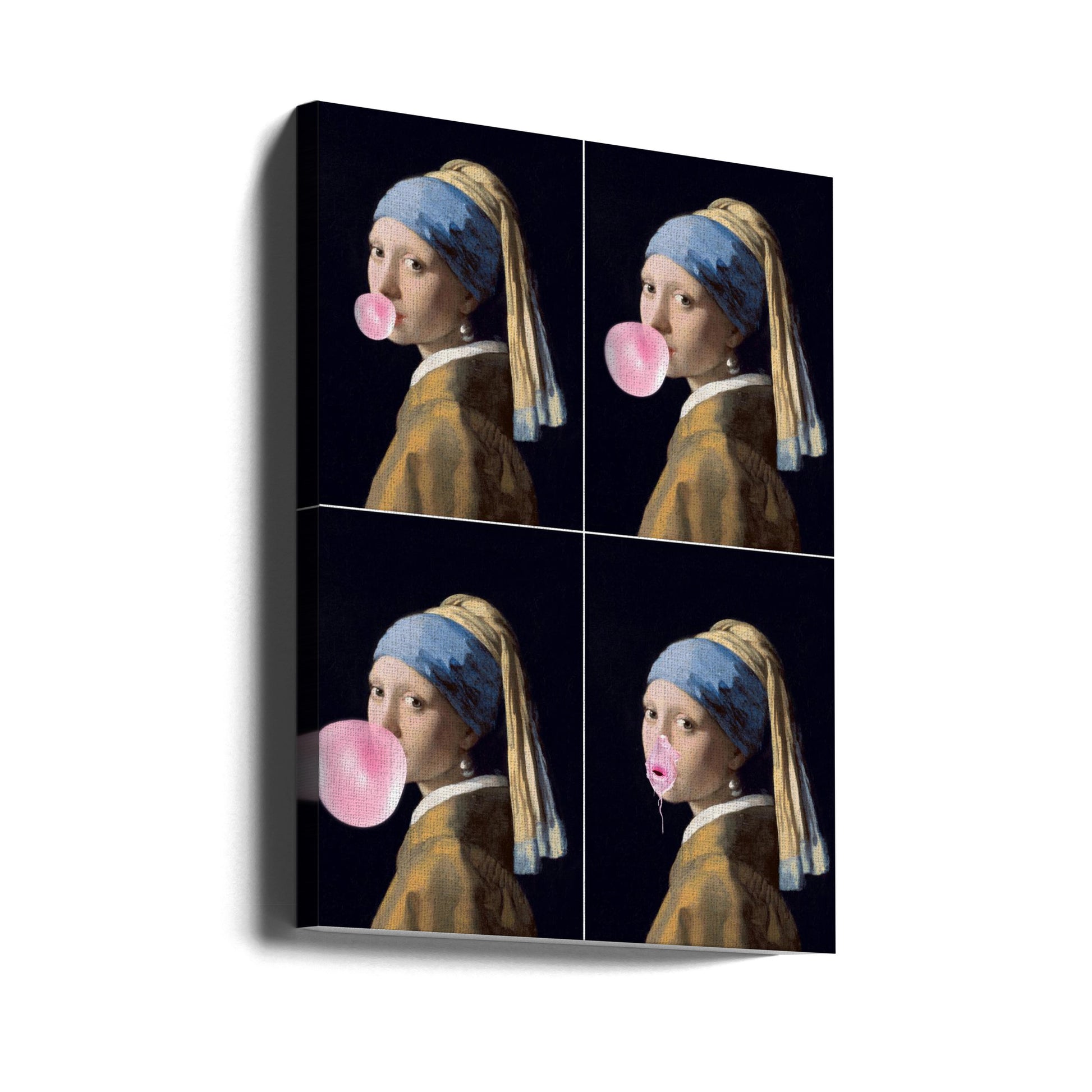 Pearl Gum Explosion by Dikhotomy | Vermeer Pop Art Parody, Large Canvas Wall Art Print | Artsy Earth