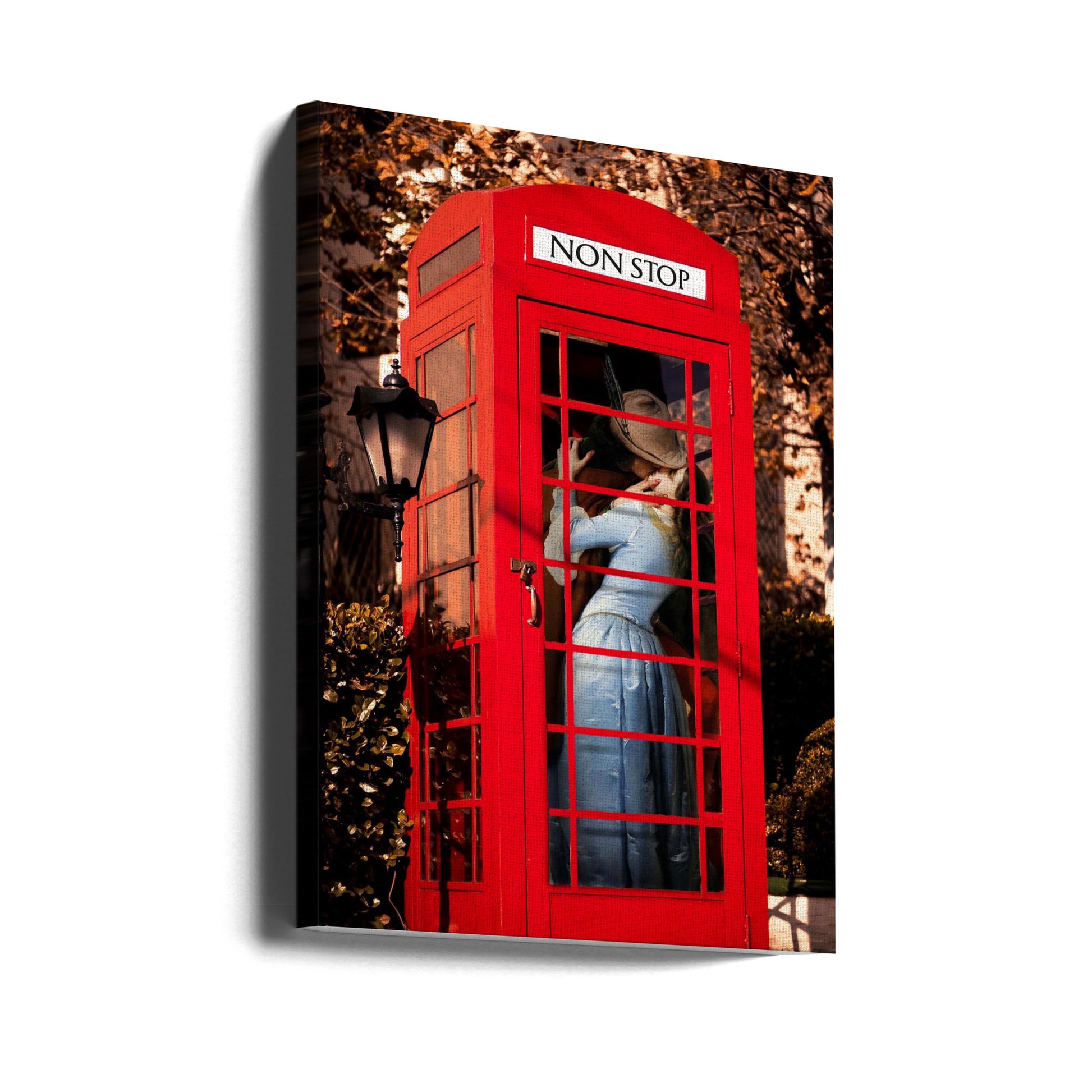 Shut Up and Kiss Me by Dikhotomy | British Phone Booth Romance, Large Canvas Wall Art Print | Artsy Earth