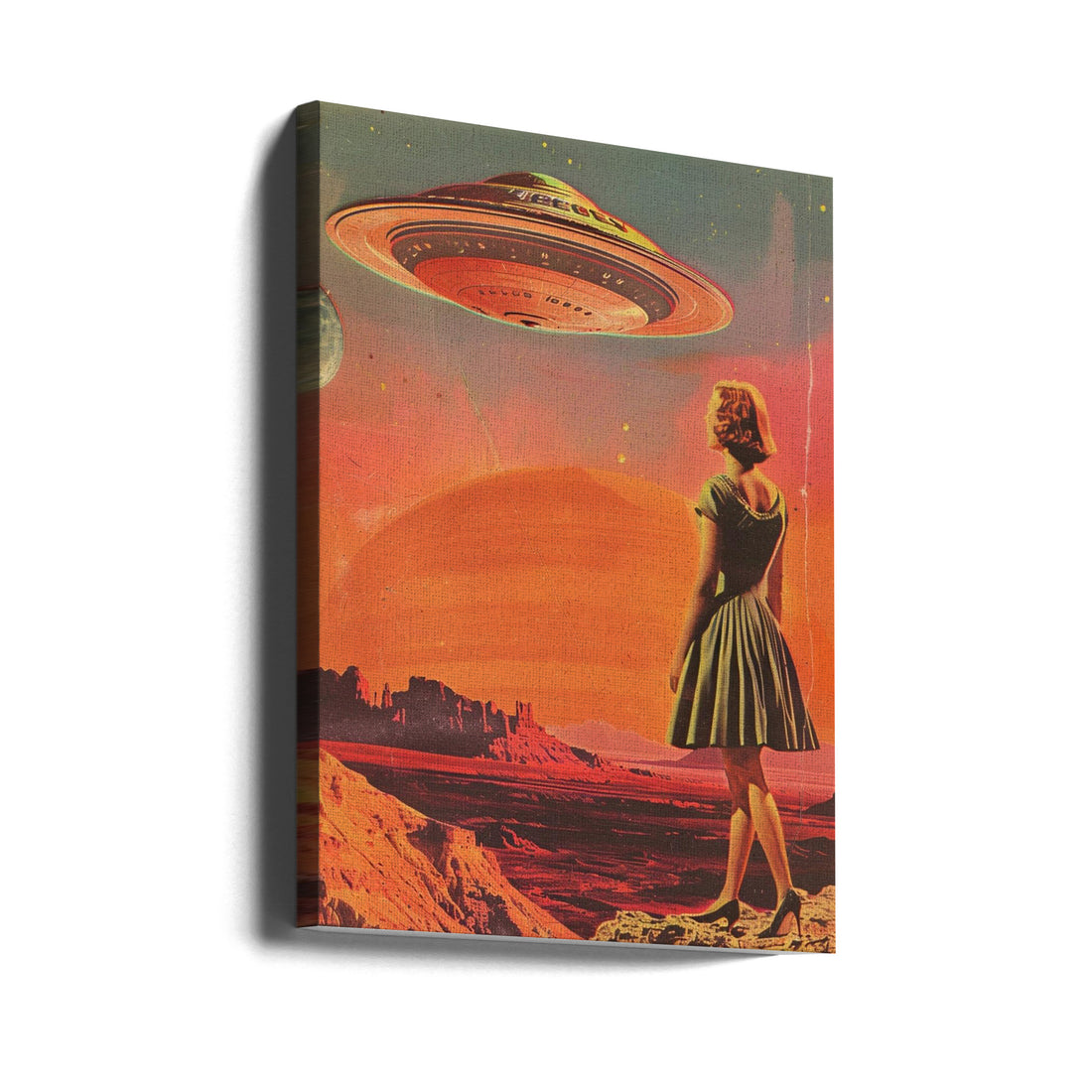 They're Here 6.0 by Samantha Hearn | Vintage Ufo Collage, Large Canvas Wall Art Print | Artsy Earth