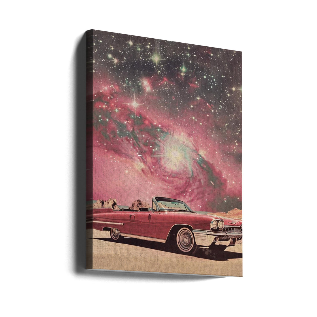 Pink Space Car by Samantha Hearn | Vintage Space Collage, Large Canvas Wall Art Print | Artsy Earth