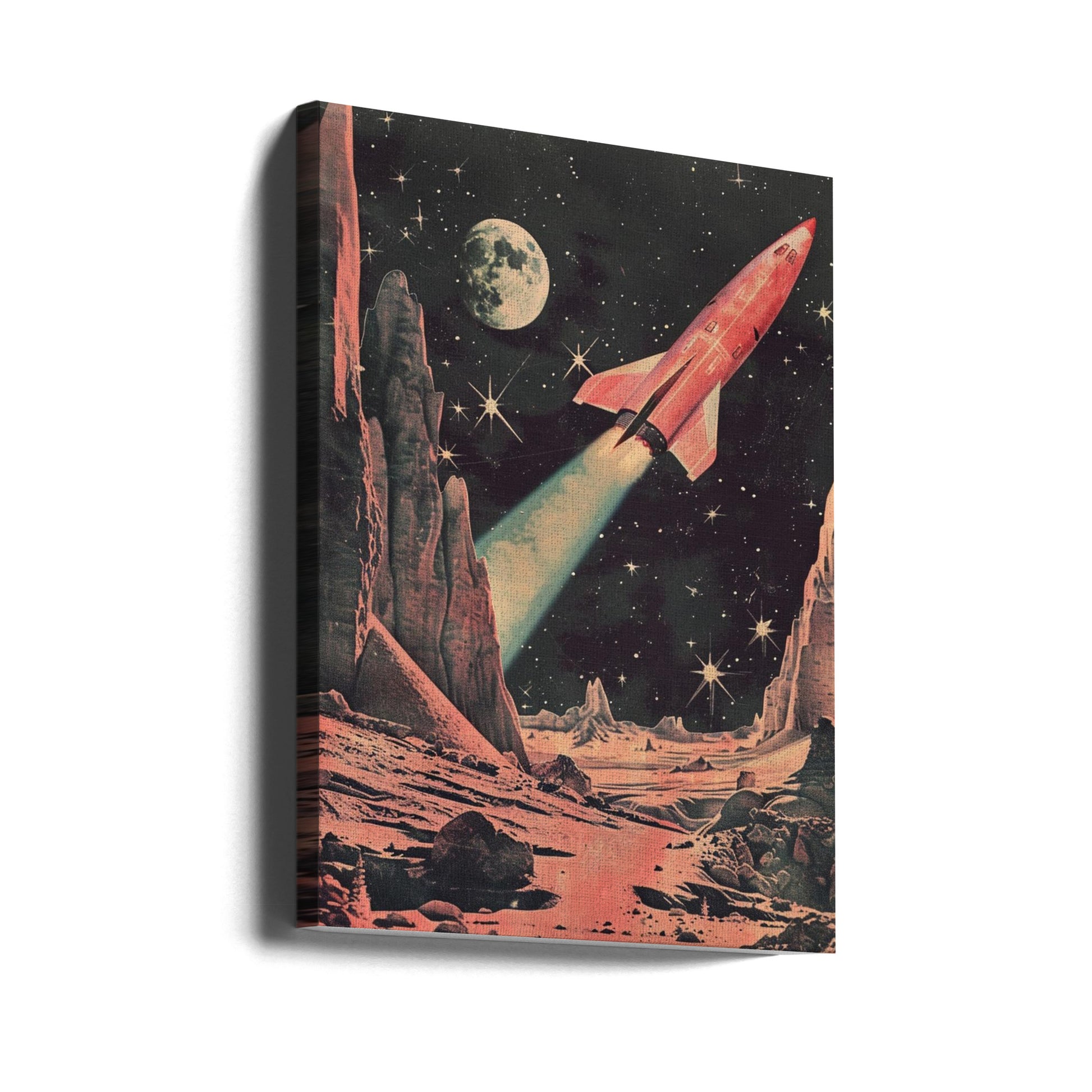 Rocketship Collage by Samantha Hearn | Vintage Space Art, Large Canvas Wall Art Print | Artsy Earth